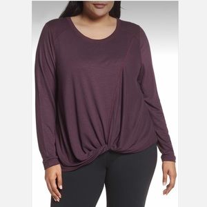 Zella Purple ‘Twisty Turn’ Long-Sleeve Tee Size 1X